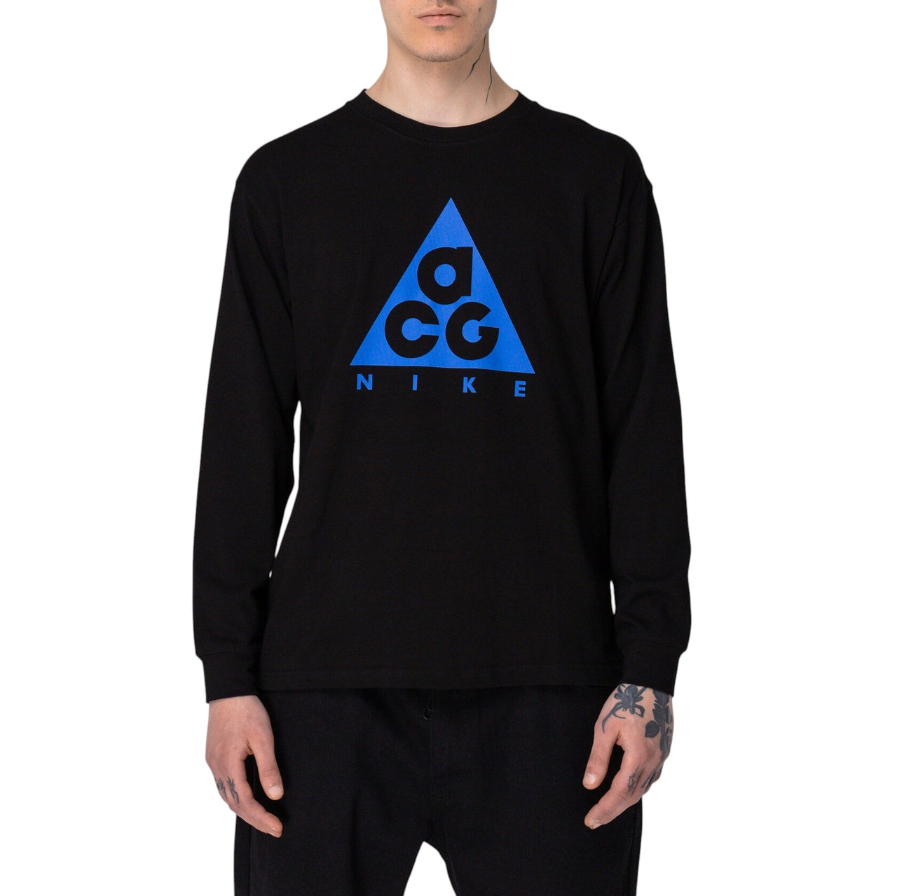 Nike ACG Long Sleeve Logo Tee Black - Blue Logo