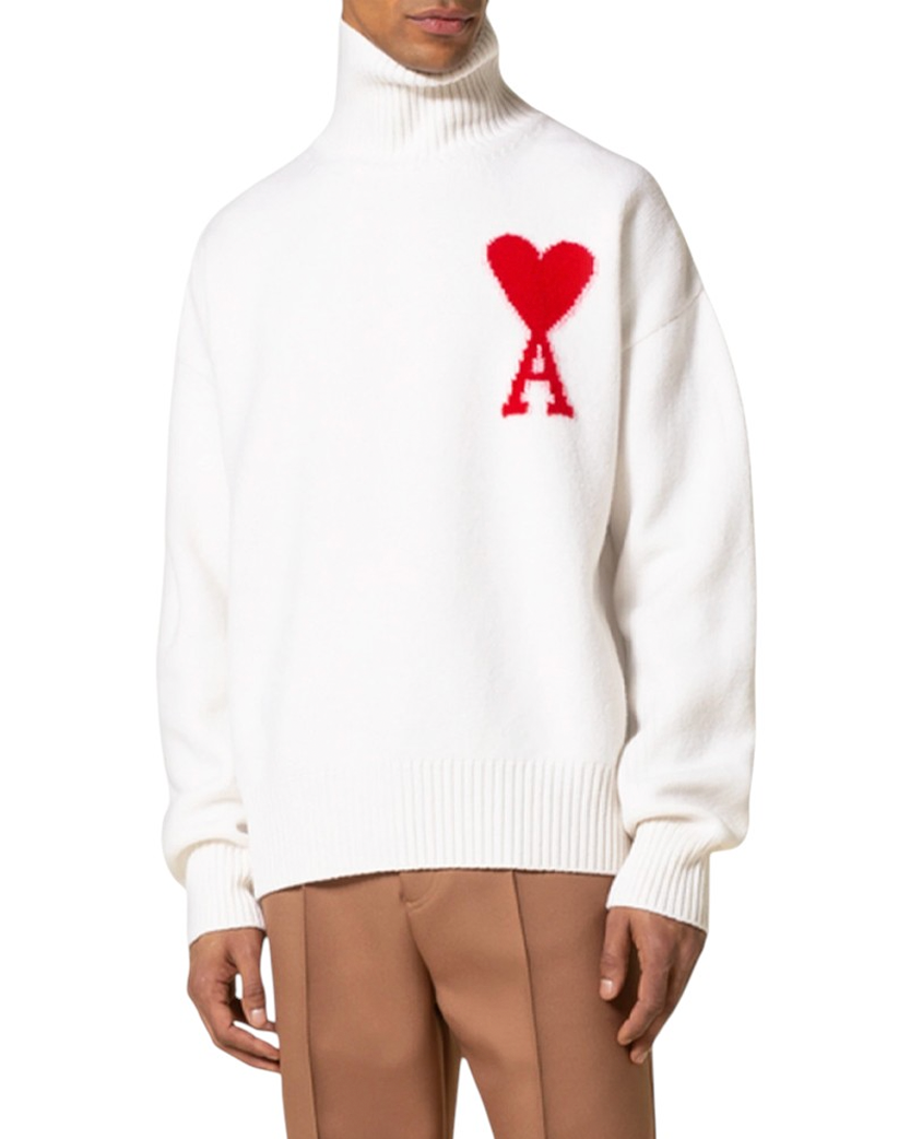 AMI Paris Ami de Coeur jumper White