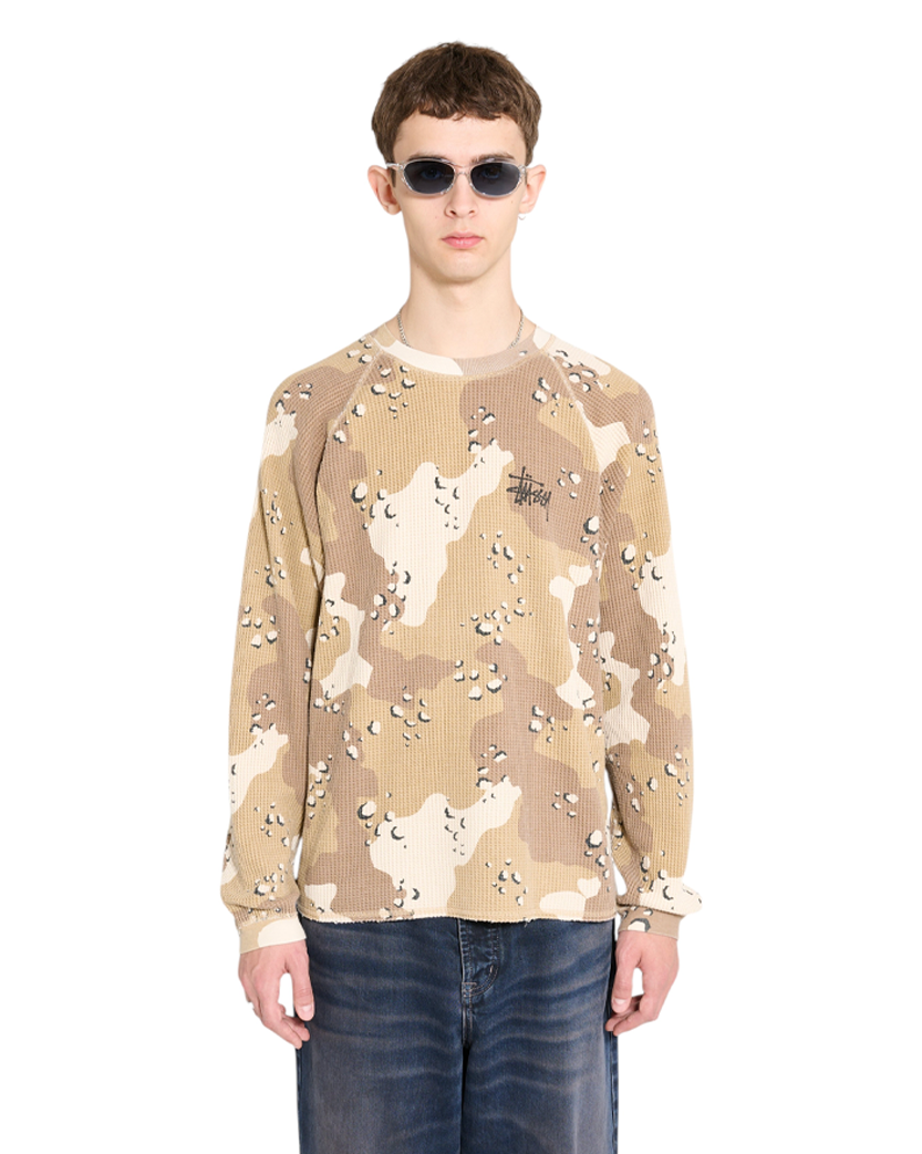 STUSSY Basic Stock Long Sleeve Thermal Desert Camo - UNIFORM