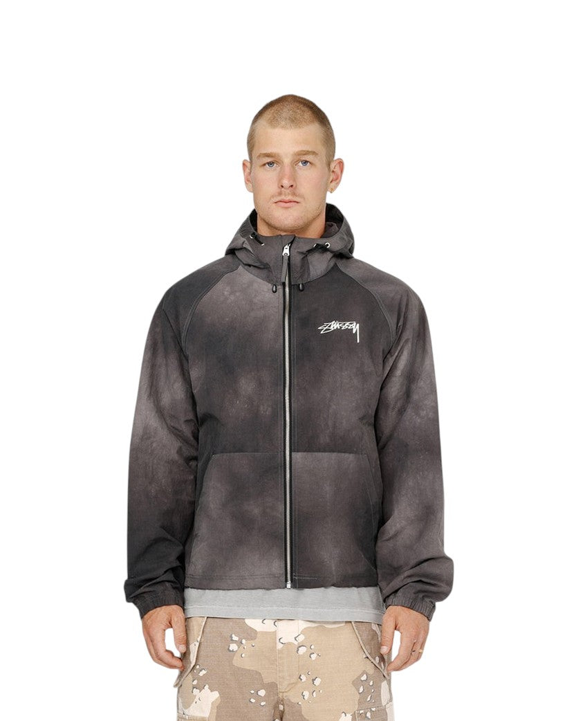 STUSSY Beach Shell Jacket Wave Dye Black
