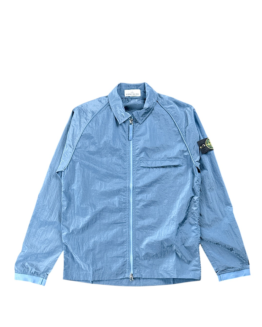 12321 Garment-Dyed Nylon Metal Overshirt Blue SI0105-BL