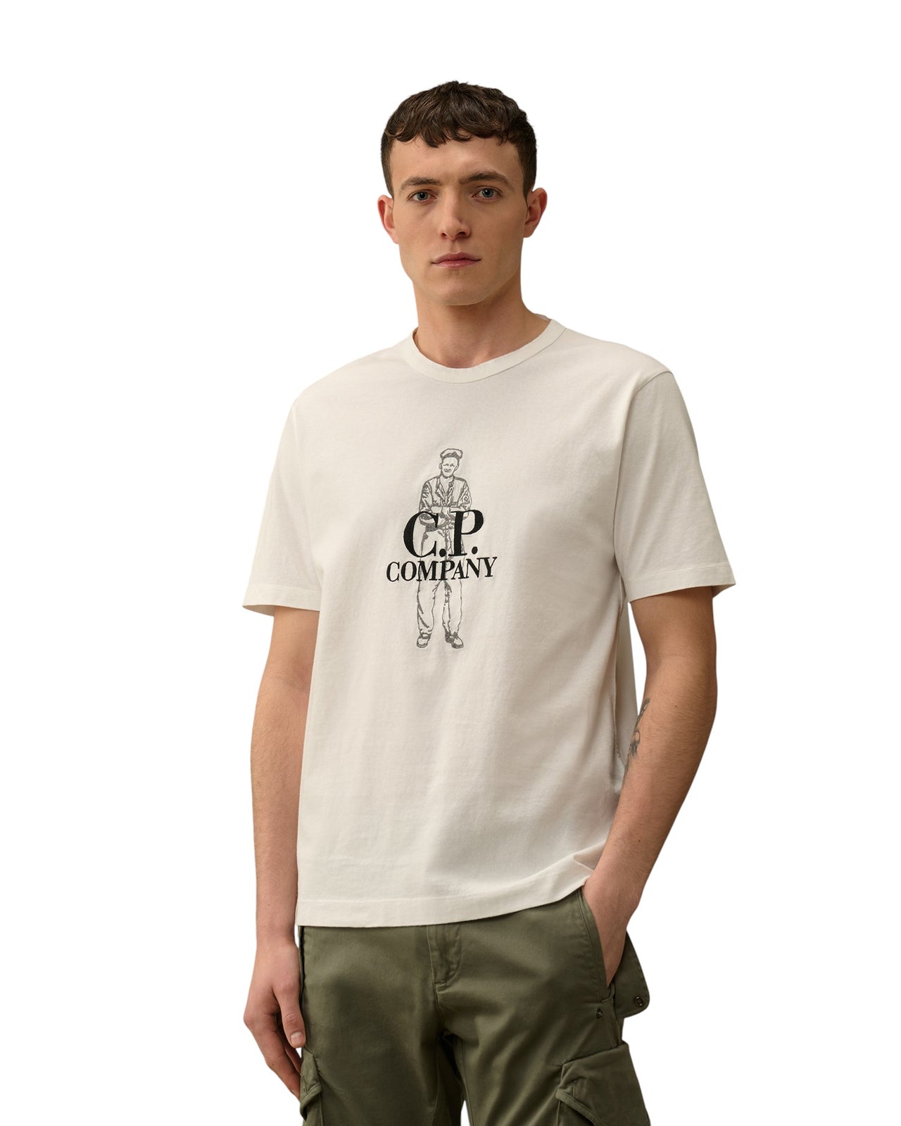 C.P. Company Jersey British Sailor T-shirt White