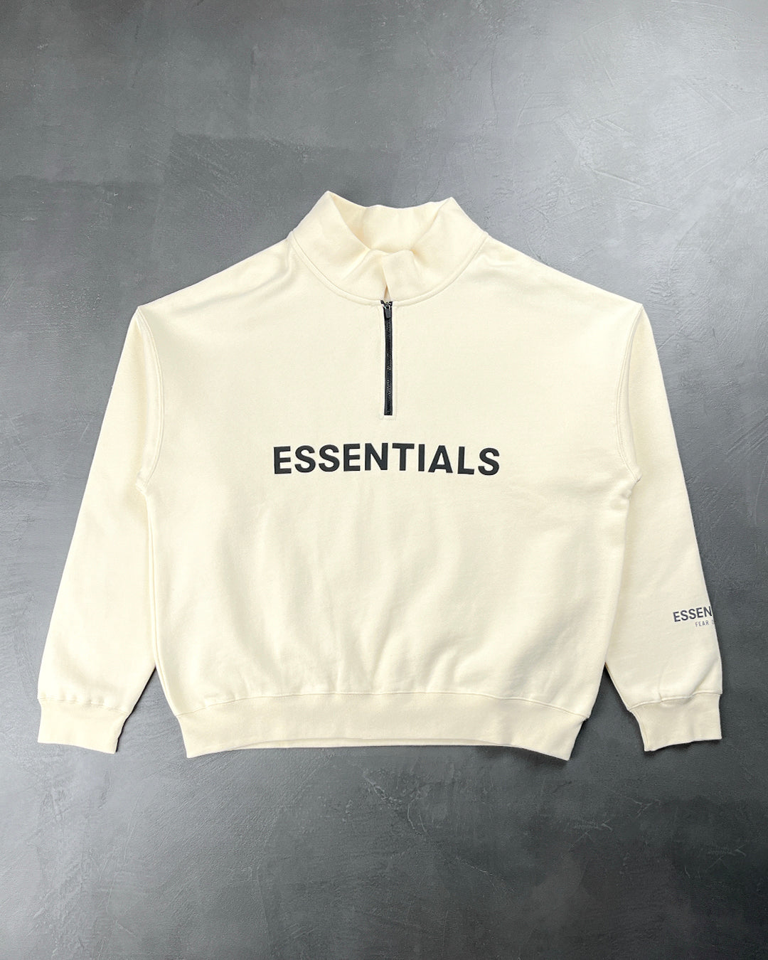 Fear of god deals essentials buttercream half zip