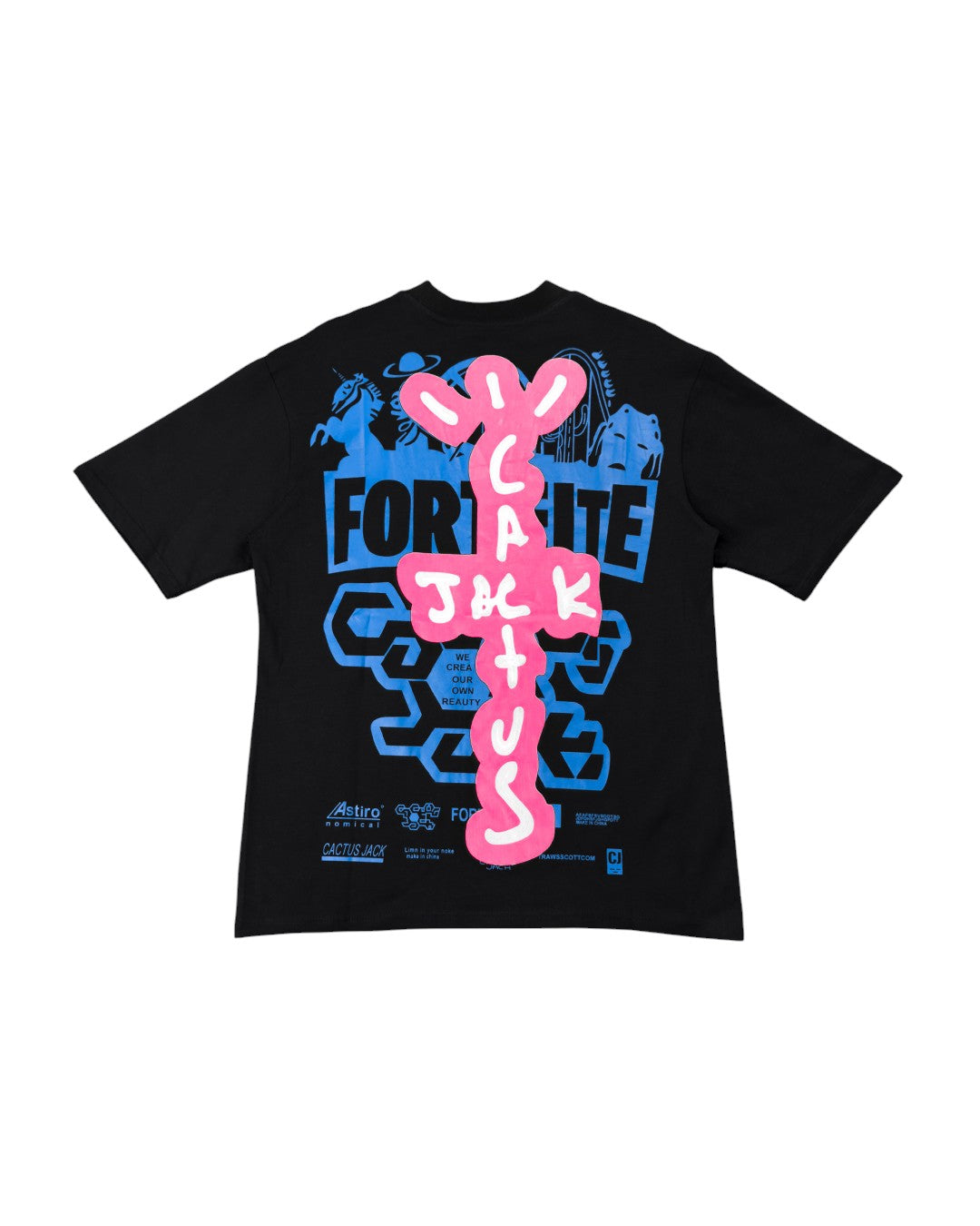 [未開封]CACTAS JACK Travis Scatt ×FORTNITE Travis Scott Cactus Jack Fortnite T-Shirt Black - UNIFORM