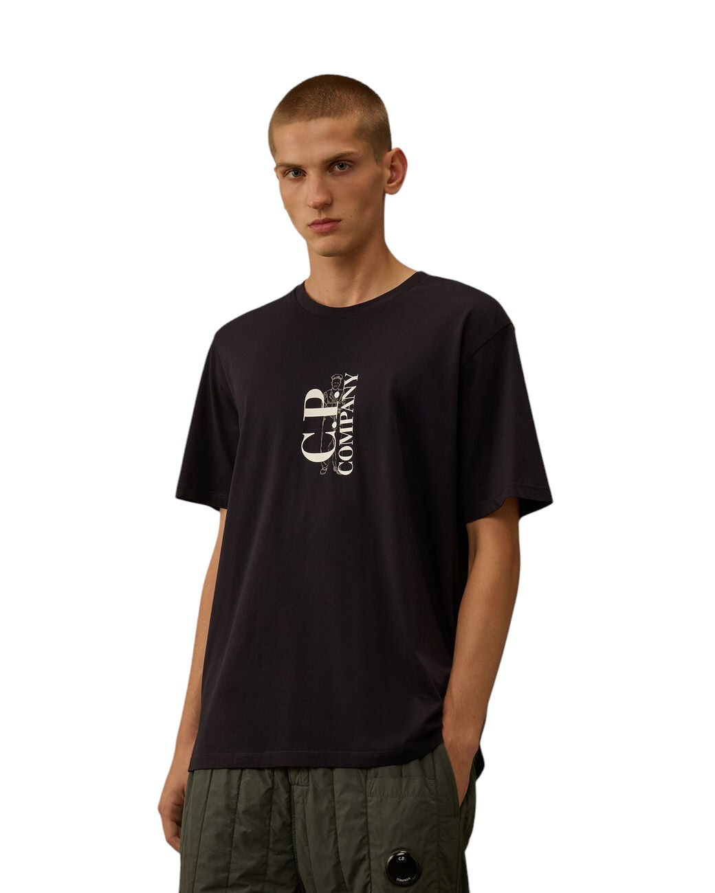 C.P. Company 30/1 Jersey British Sailor Logo T-Shirt Dark Blue