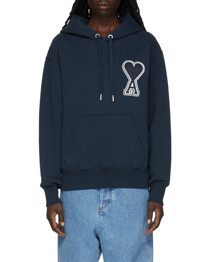AMI Paris Oversize Ami de Coeur hoodie Navy
