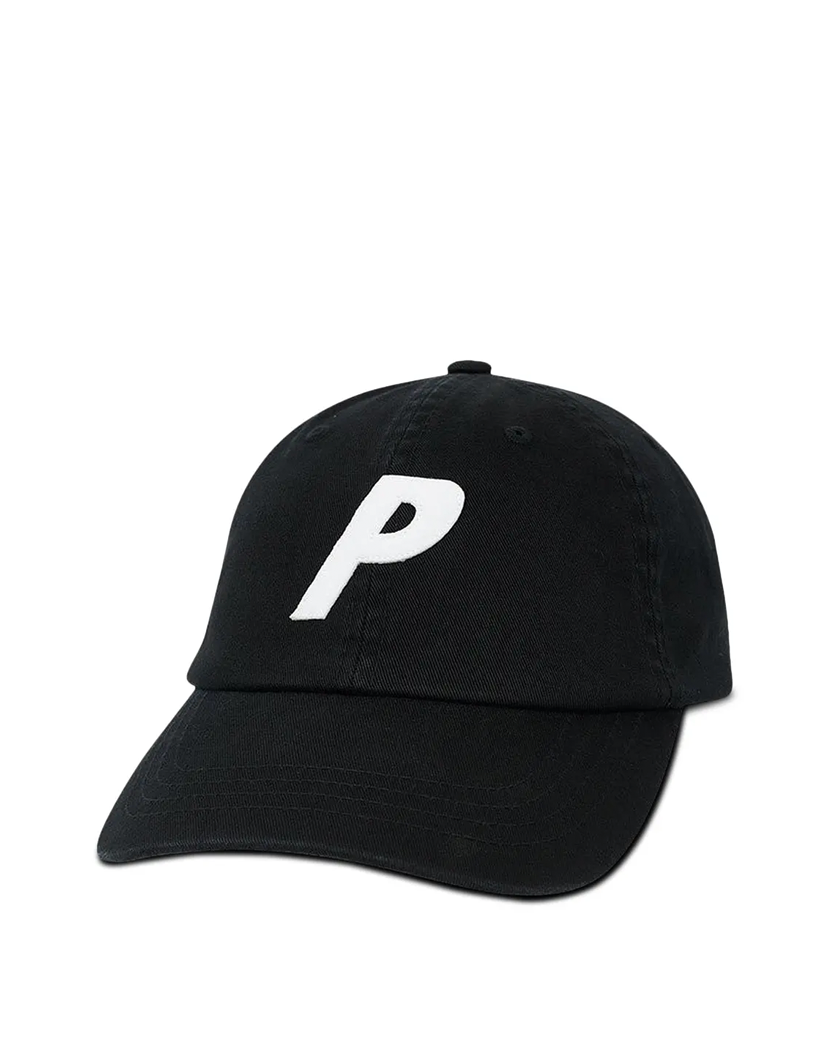 Palace P 6-Panel Hat Black