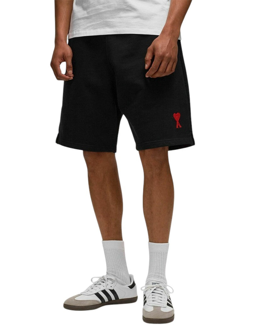 AMI Paris Embroidered-logo Track Shorts Black