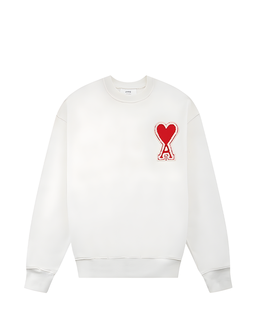 AMI Paris oversize Ami de Coeur patch sweatshirt White