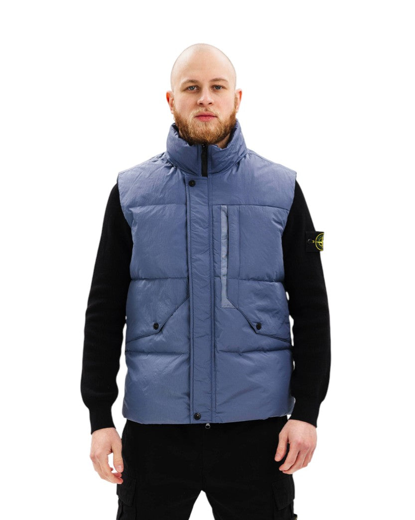 G0423 Crinkle Reps Recycled Nylon Down Vest Blue SI0288-BL