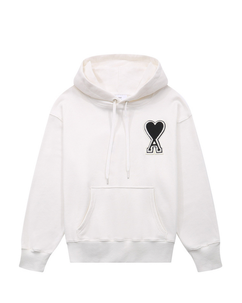 AMI Paris Oversize Ami de Coeur hoodie White Black Heart