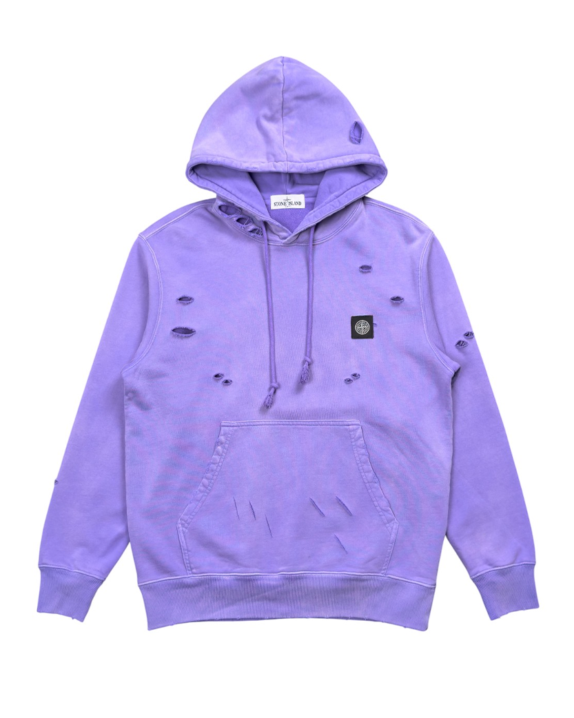 Stone Island Vintage Hole Hoodie Purple SI0213-PR