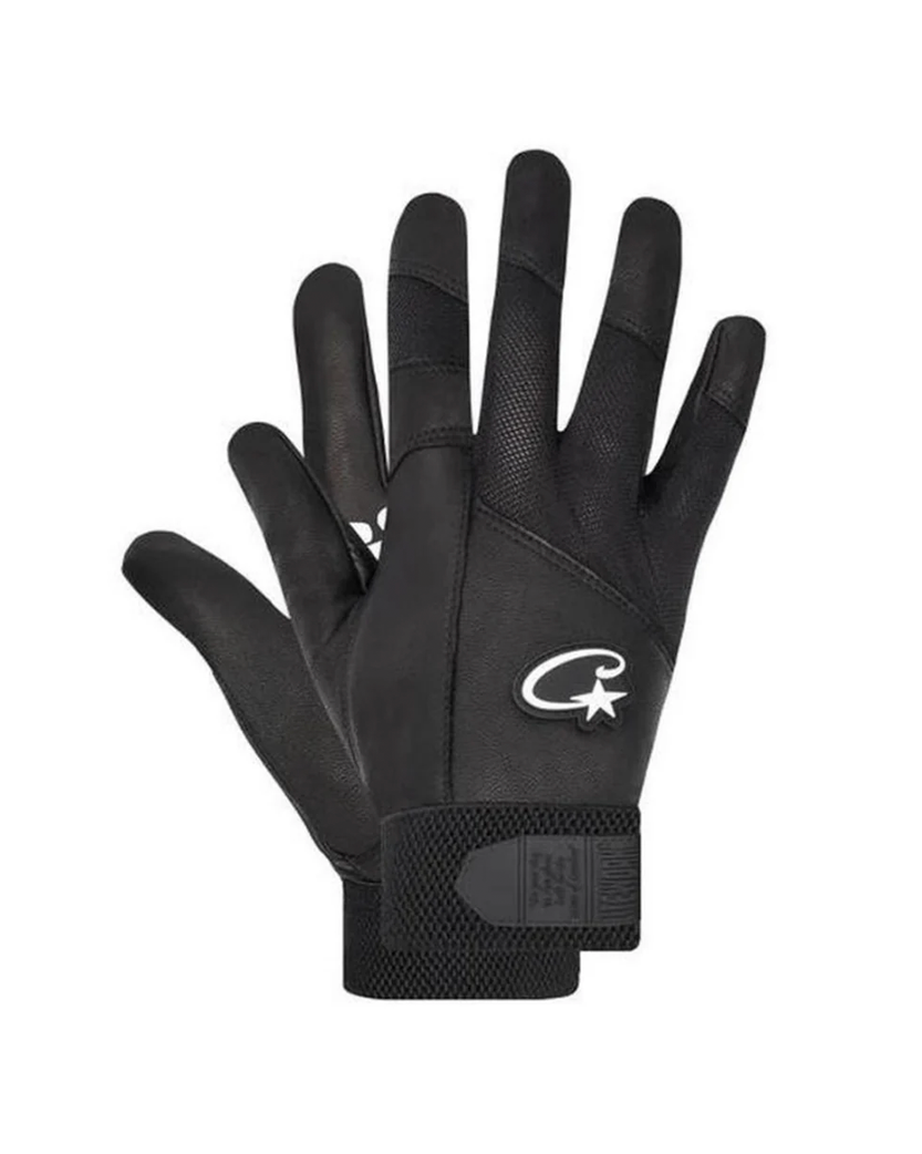 Corteiz Leather Gloves Black