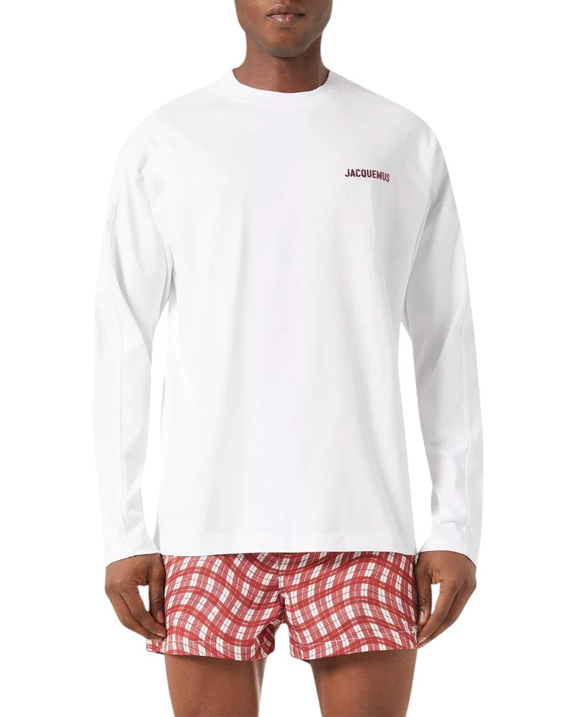 Jacquemus Pavane Logo Long Sleeve T-Shirt White
