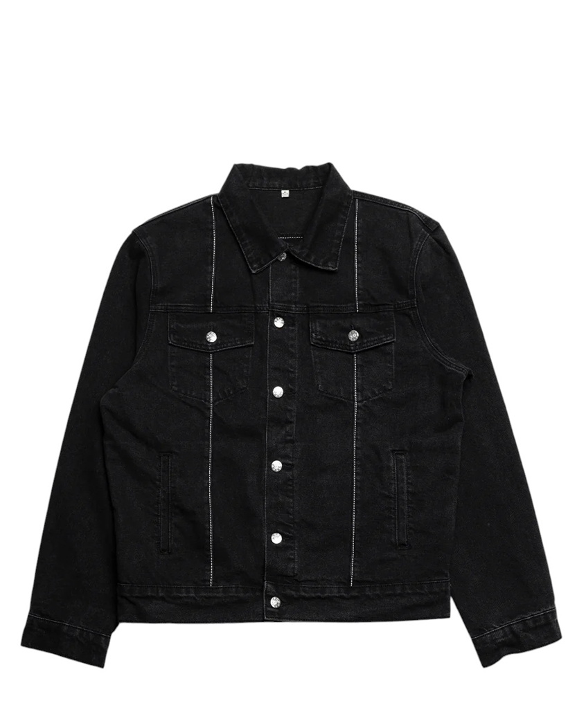 Corteiz C-Star Stitch-Down Denim Jacket Black