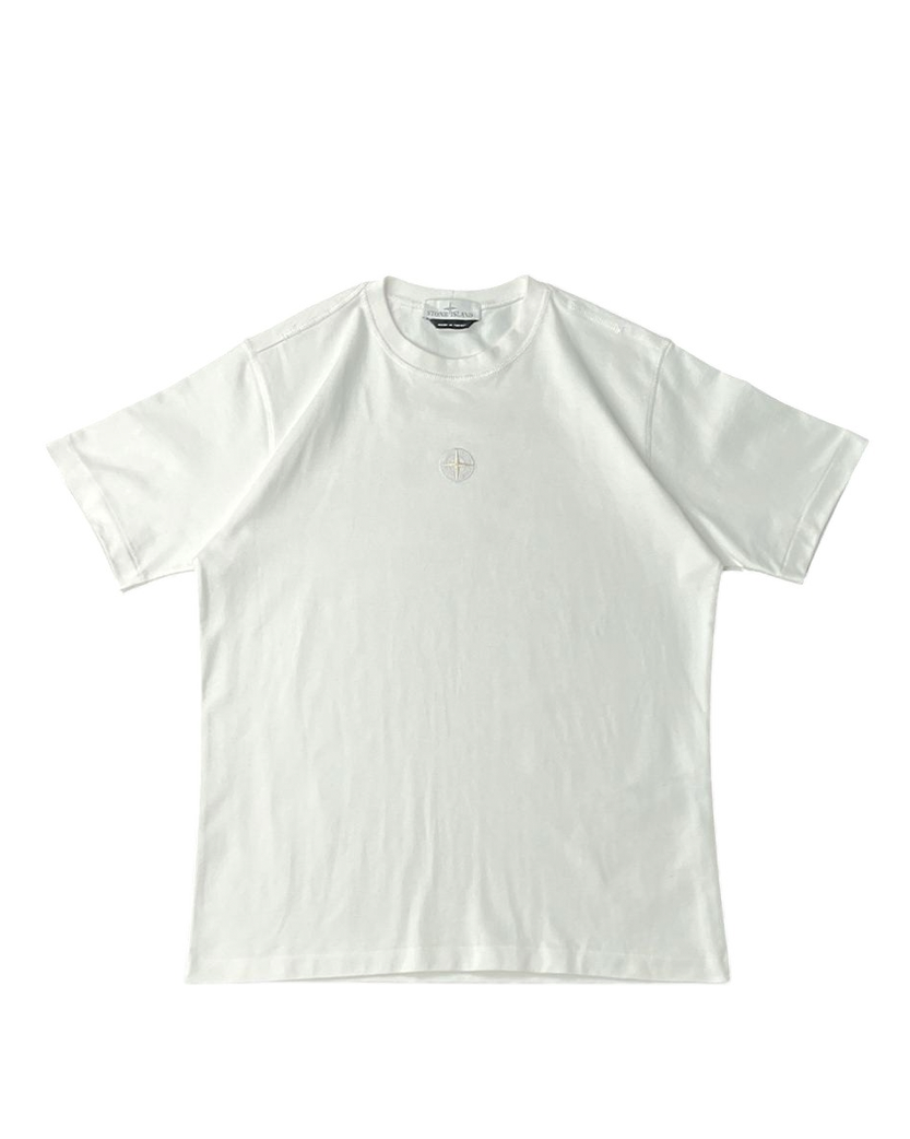 61350 Heavy Center Logo T-Shirt White SI0129-WT