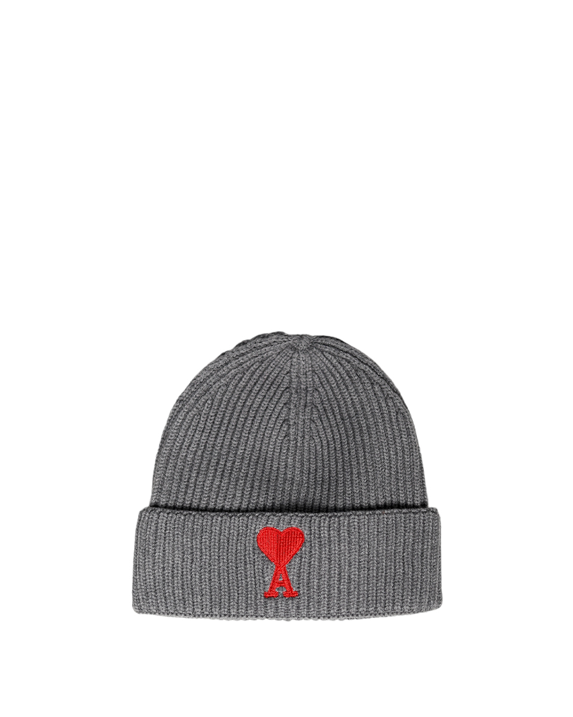 AMI Alexandre Mattiussi Ami de Coeur Patch Beanie Grey