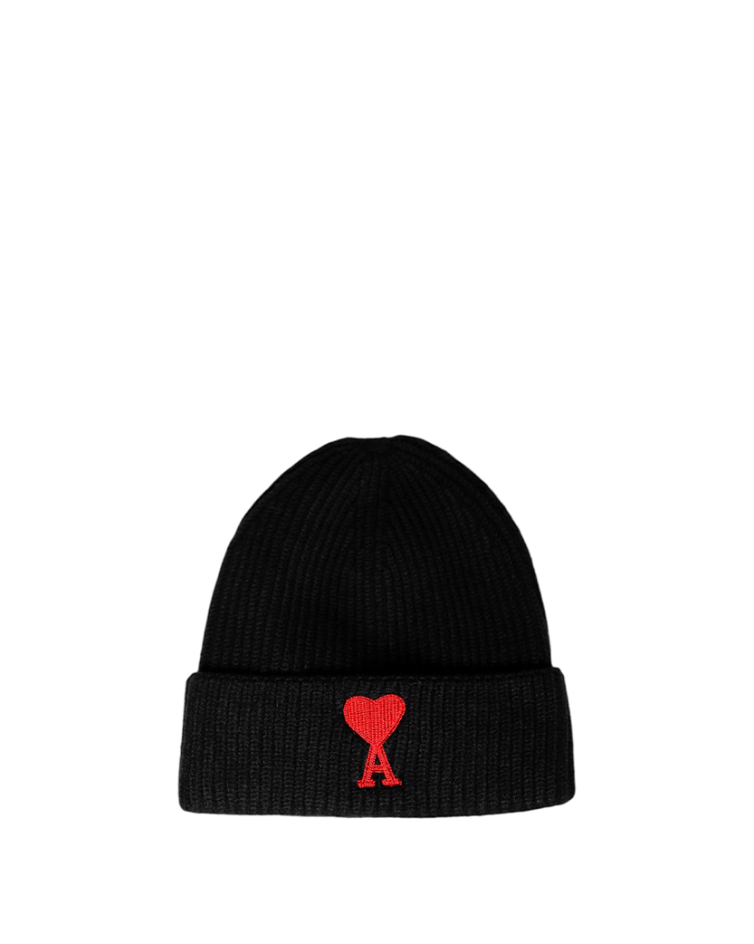 AMI Alexandre Mattiussi Ami de Coeur Patch Beanie Black