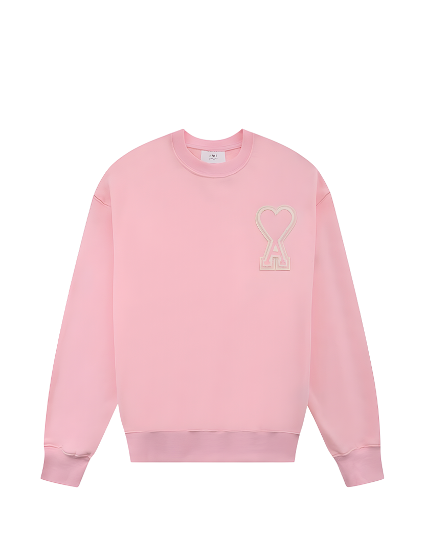 AMI Paris oversize Ami de Coeur patch sweatshirt Pink
