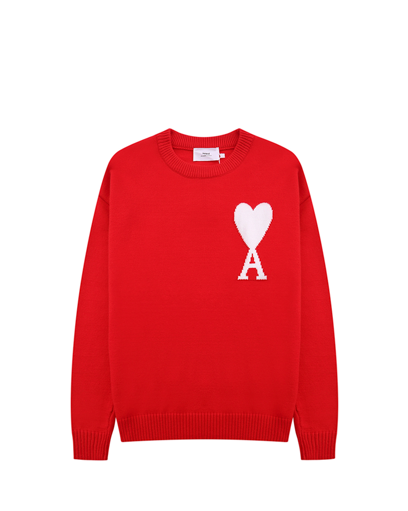 AMI Paris Ami De Coeur Oversize Sweater Red