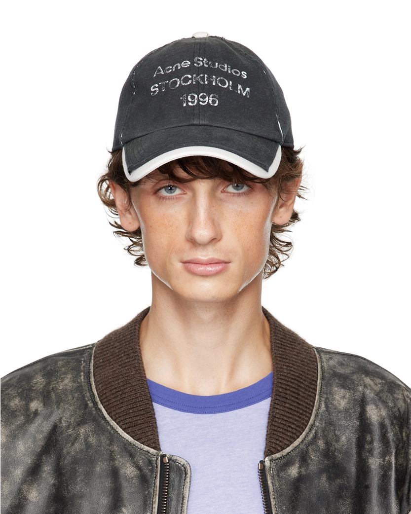 Acne Studios Logo Stamp Cap Black