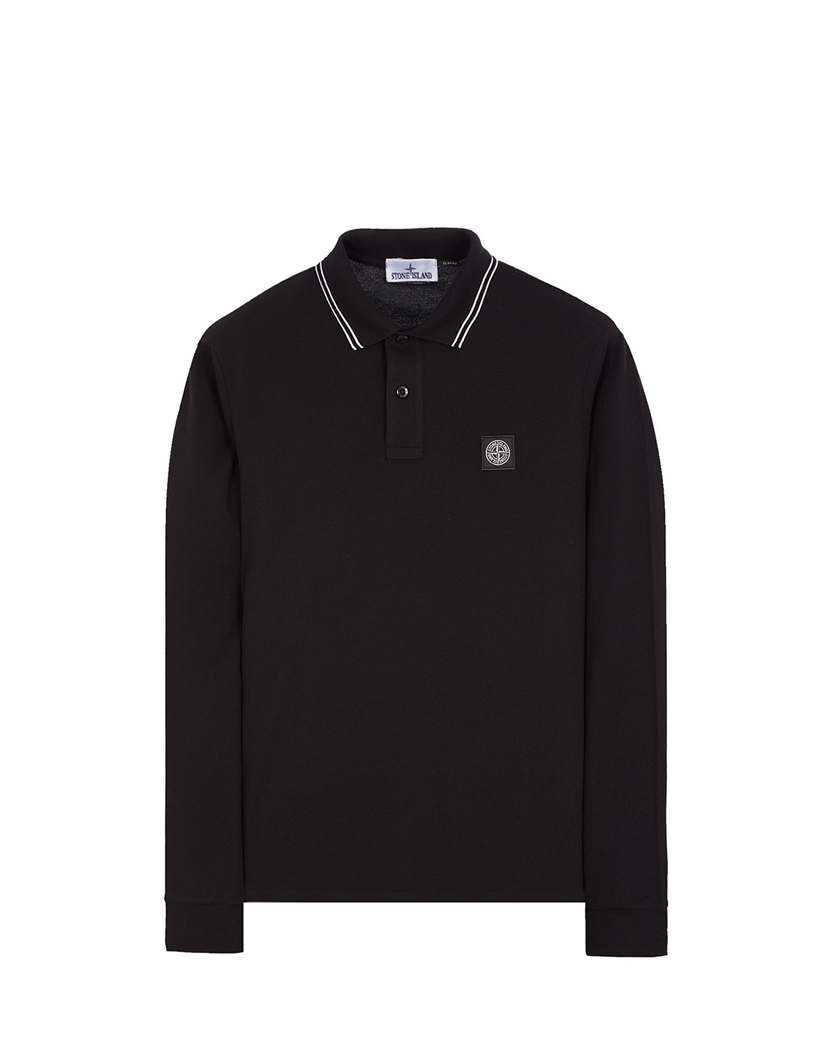 2SL18 Polo Long Sleeve Black SI0278-BK