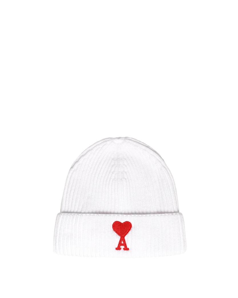 AMI Alexandre Mattiussi Ami de Coeur Patch Beanie White