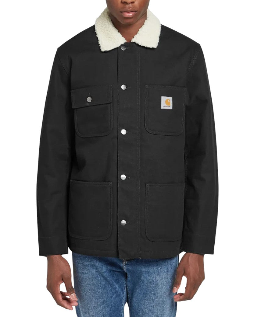 36×30 Carhartt フェードブラック レザーロゴ YKK 金ボタン Carhartt WIP Fairmount Coat Jacket Black - UNIFORM