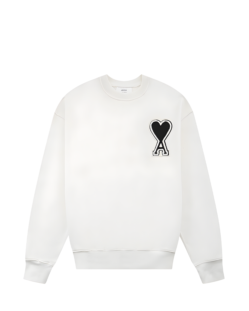 AMI Paris oversize Ami de Coeur patch sweatshirt White/Black