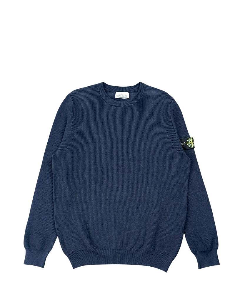 550D8 Ribbed Soft Cotton Sweater Dark Blue SI0128-DBL