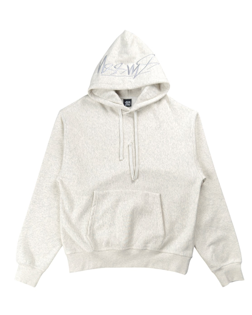 STUSSY Back Hood App Hoodie Ash Heather