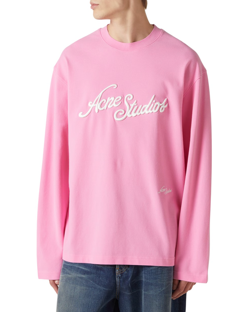 Acne Studios Exford Tourist Logo Long Sleeve Bubble Pink
