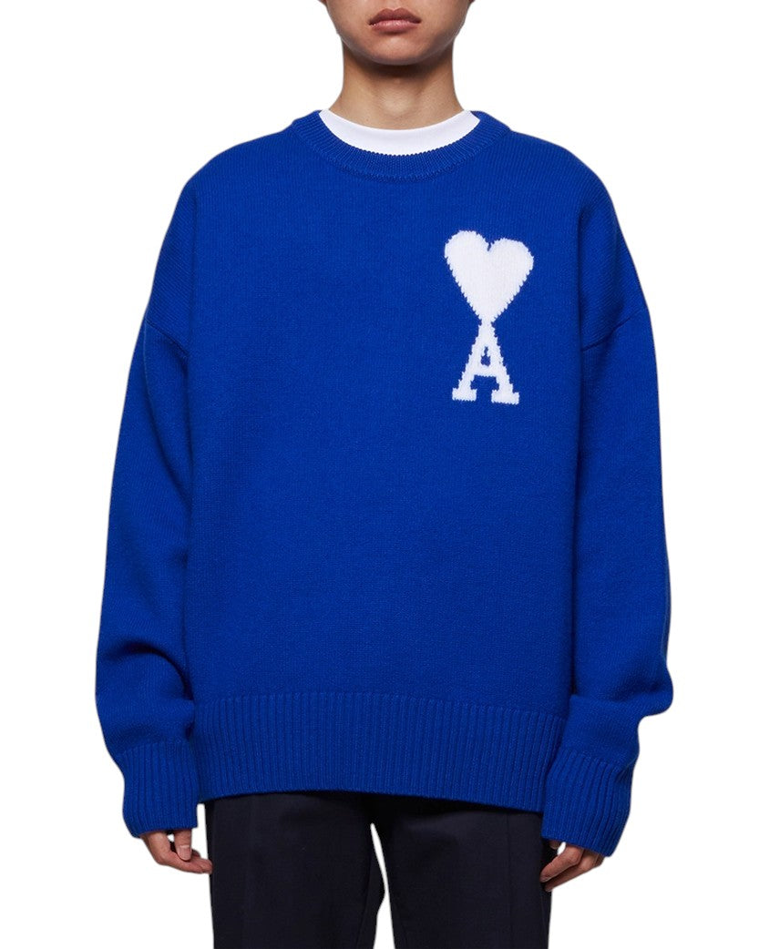 AMI Paris Ami De Coeur Oversize Sweater Blue