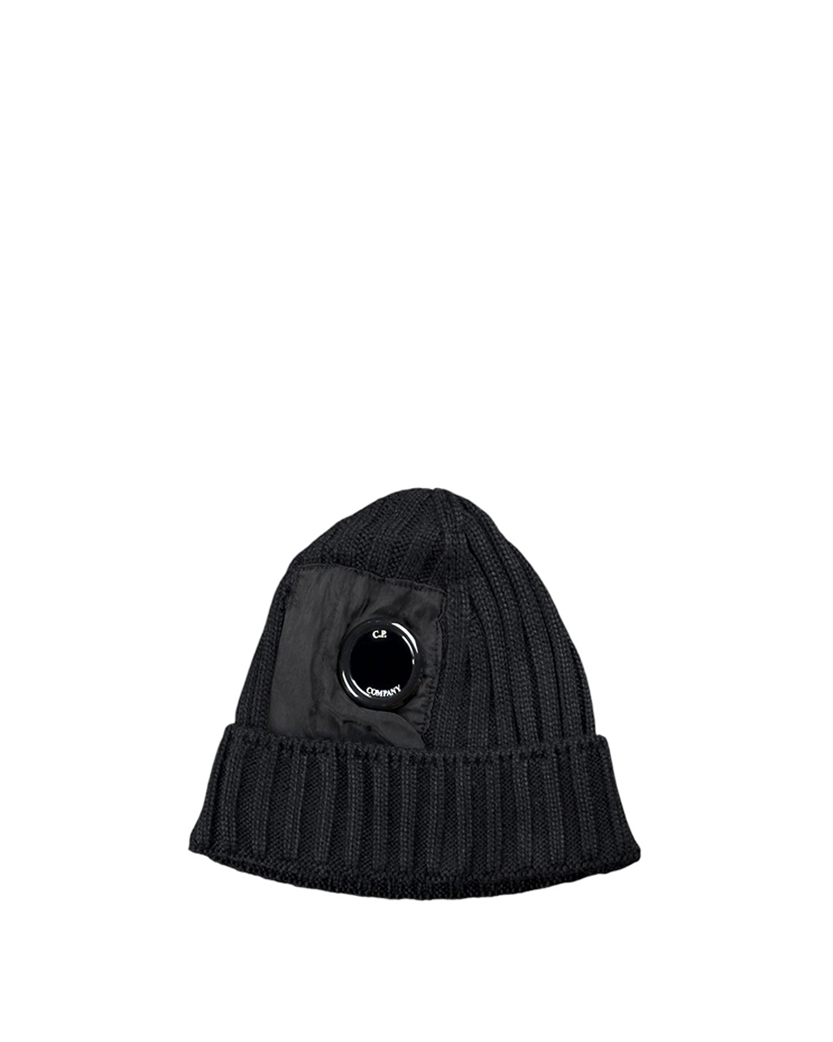 C.P. Company Patch Goggle Lens Beanie Black - UNIFORM