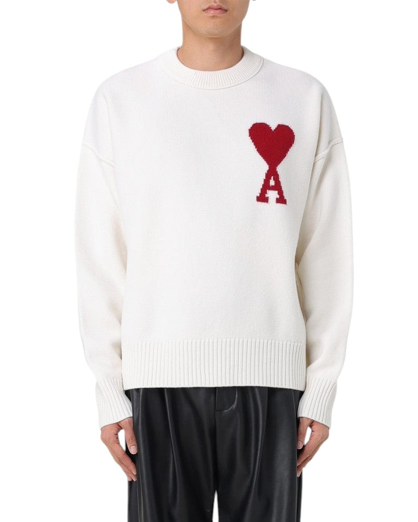 AMI Paris Ami De Coeur Oversize Sweater White