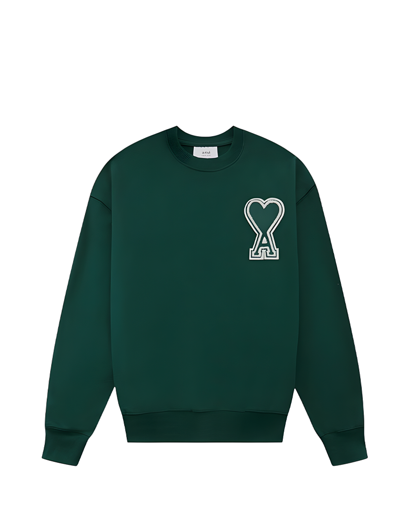 AMI Paris oversize Ami de Coeur patch sweatshirt Green