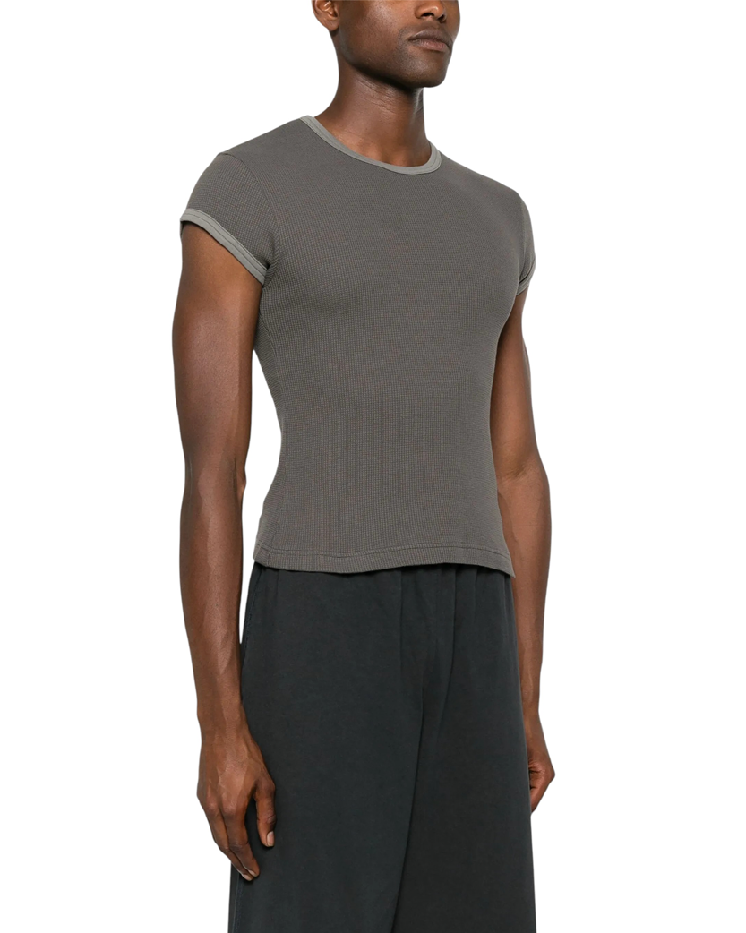 Acne Studios Waffle-Knit Cotton T-Shirt Grey