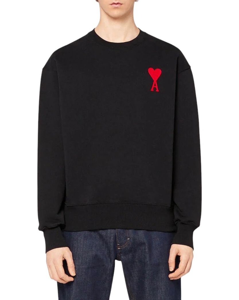 AMI Paris Ami de Coeur Crewneck Sweatshirt Black