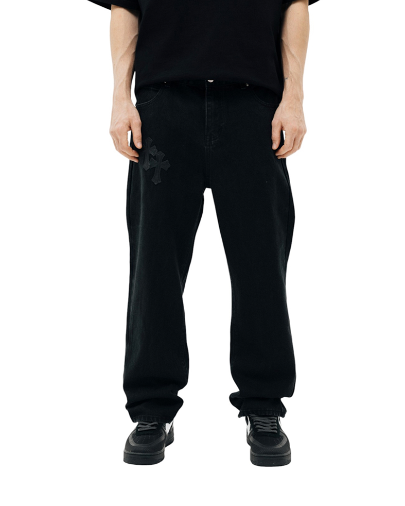 Chrome Hearts Jeans with Cross Black CH123-BK