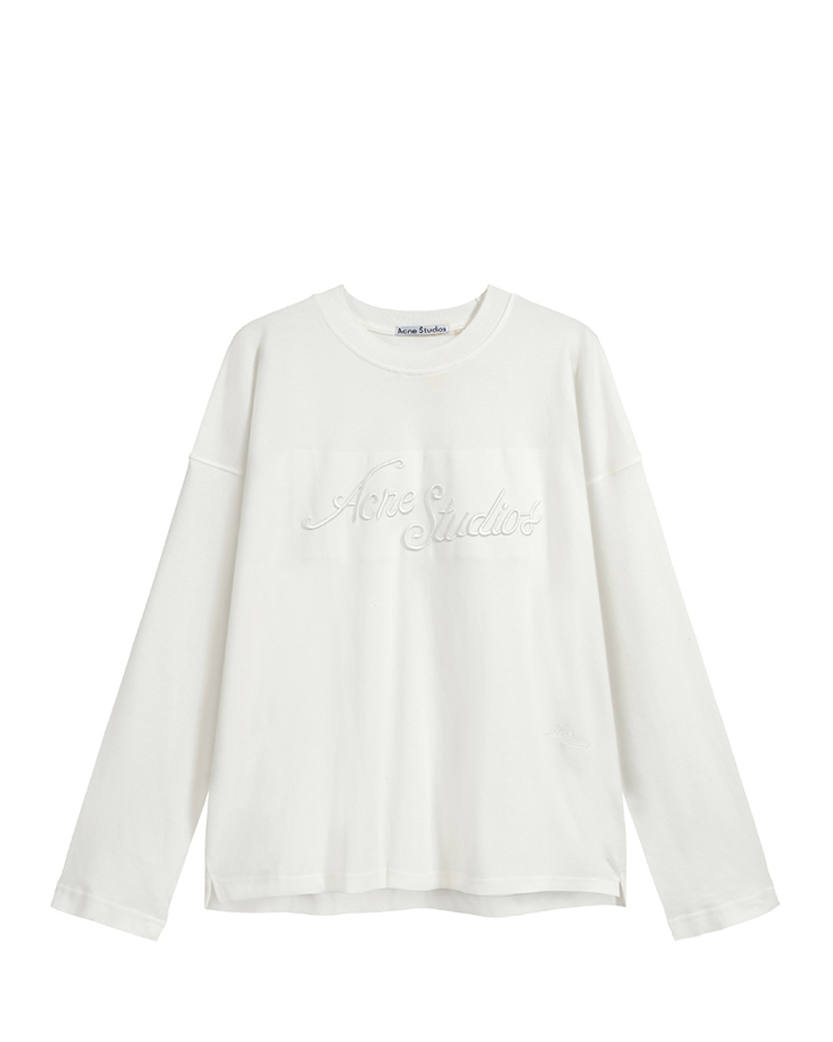 Acne Studios Exford Tourist Logo Long Sleeve Optic White