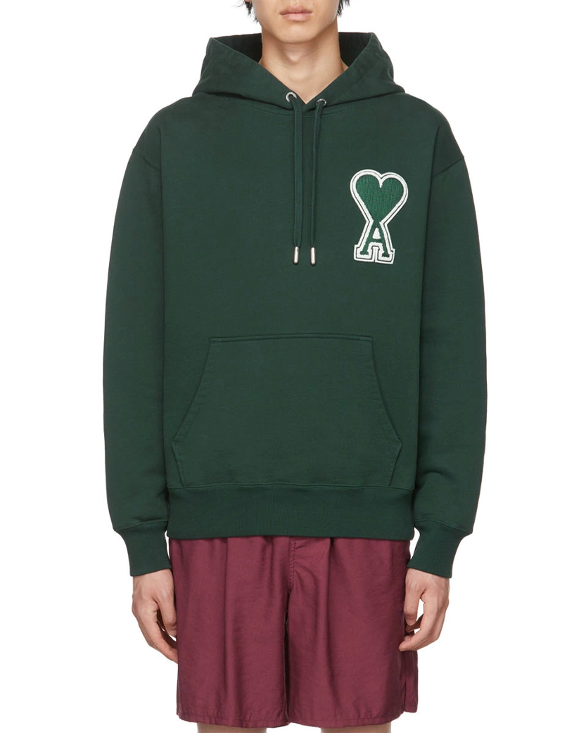 AMI Paris Oversize Ami de Coeur hoodie Green