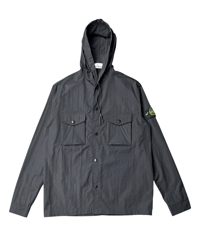 12408 Hooded Overshirt Black SI0107-BK