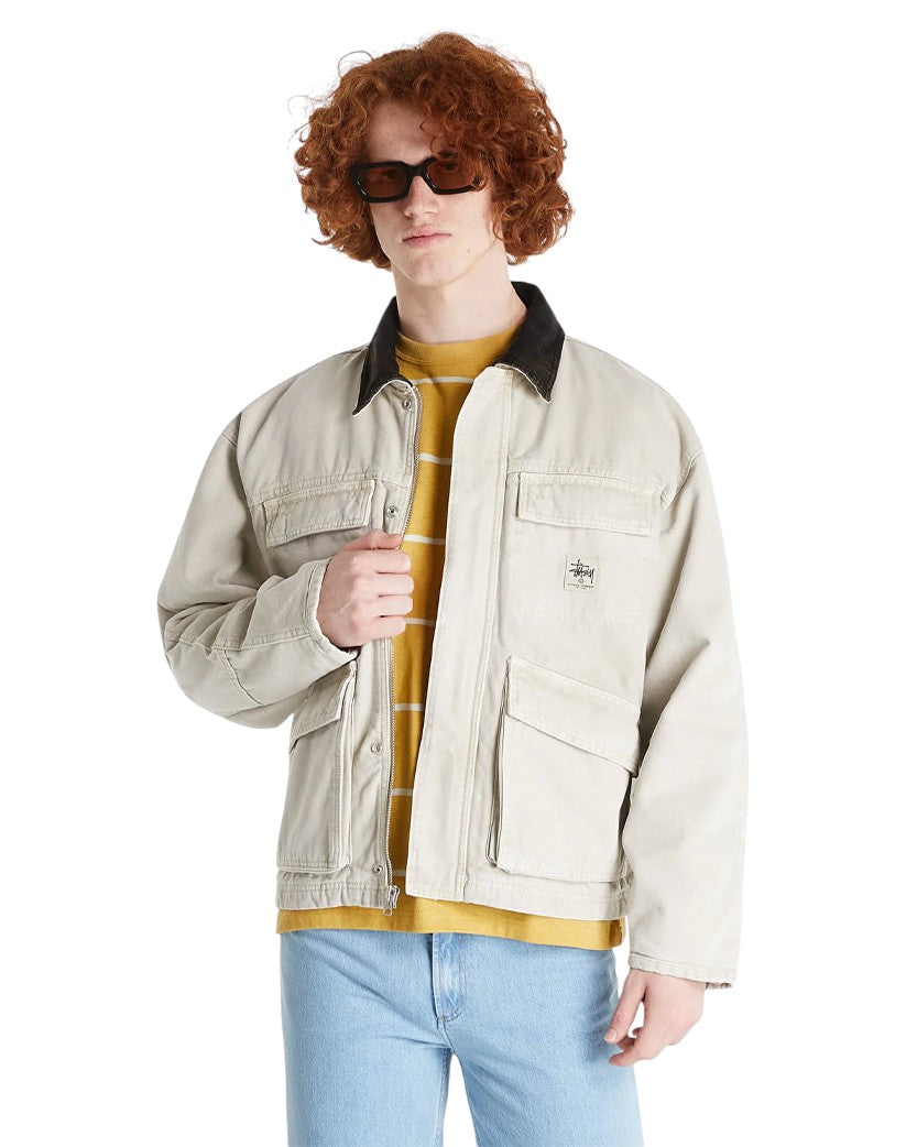 STUSSY Washed Canvas Shop Jacket Bone