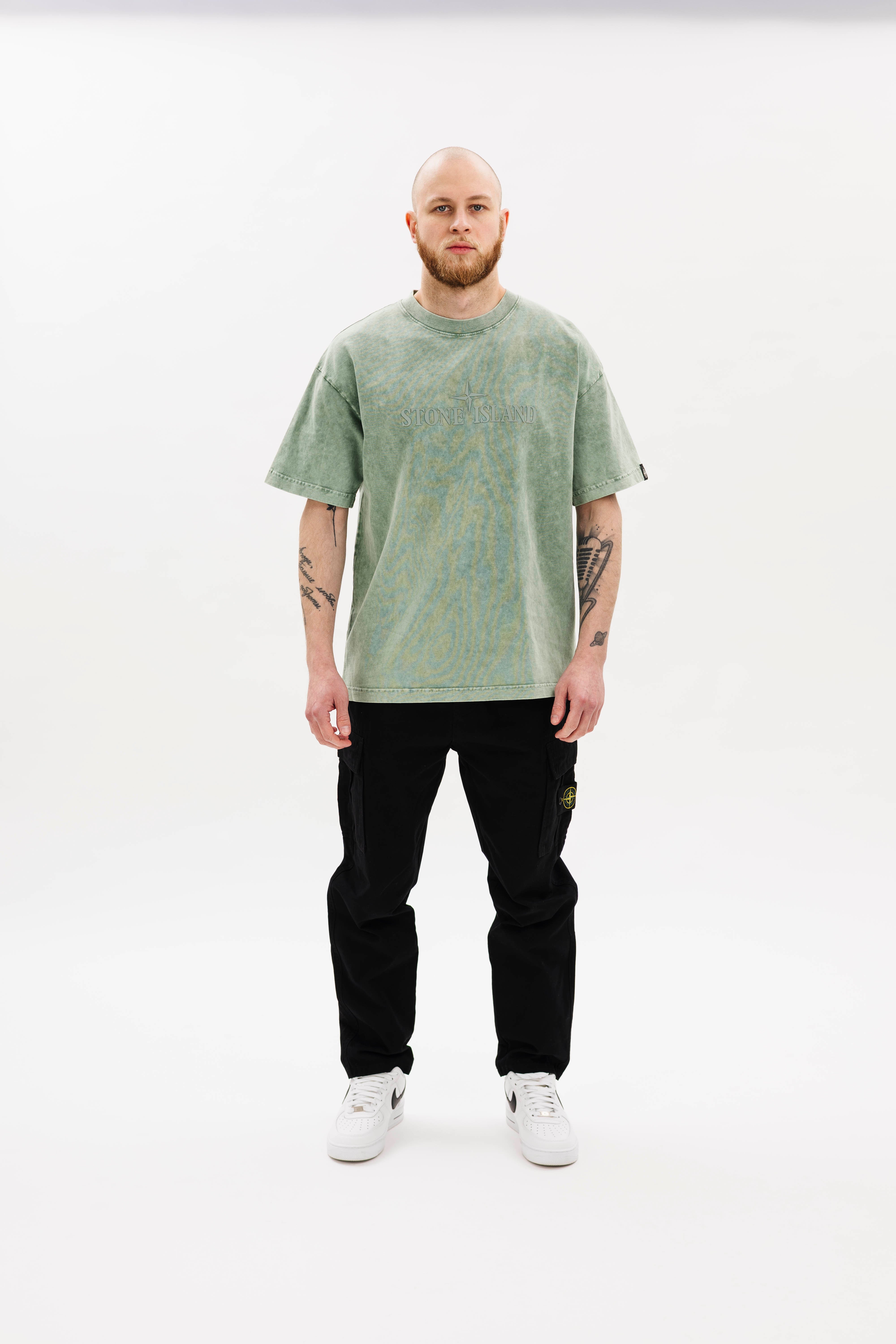 stone  Garment Dyed Shirt Lサイズ Футболка Garment-Dyed T-Shirt Washed Green SI0262-WGN - UNIFORM