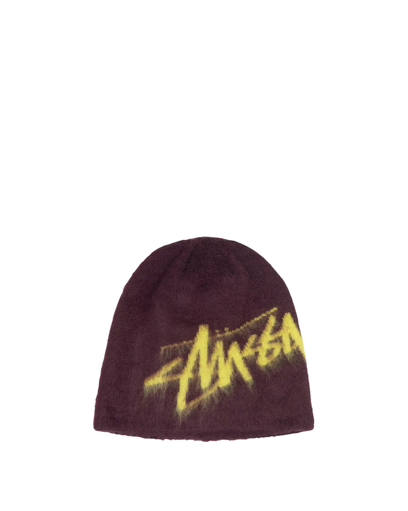 STUSSY Skullcap Brushed Out Stock Beanie Purple - UNIFORM STUSSY Skullcap Brushed Out Stock Beanie Purple - UNIFORM