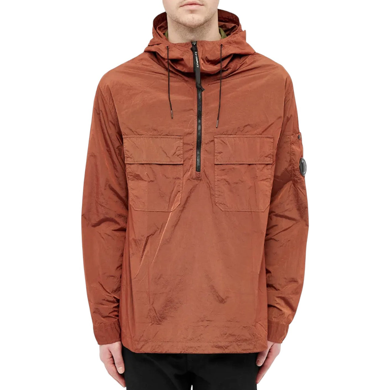 C.P. Company Nylon Arm Lens Hooded Overshirt Spicy Orange