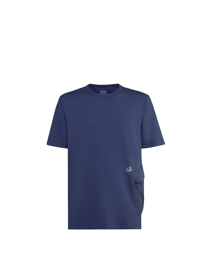 C.P. Company 20/1 Jersey Mixed Side Pocket T-Shirt Dark Blue