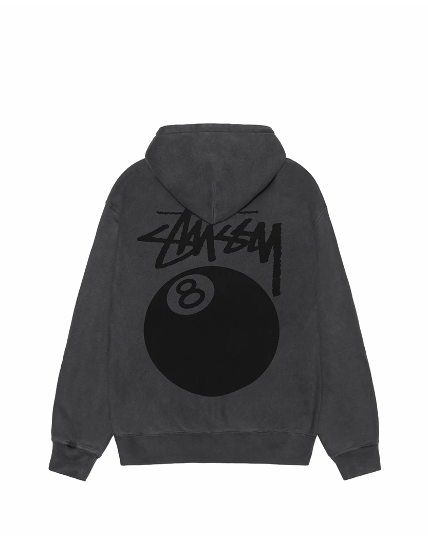Худі STUSSY 8 Ball Zip Hoodie Pigment Dyed Black - UNIFORM Худі STUSSY 8 Ball Zip Hoodie Pigment Dyed Black - UNIFORM