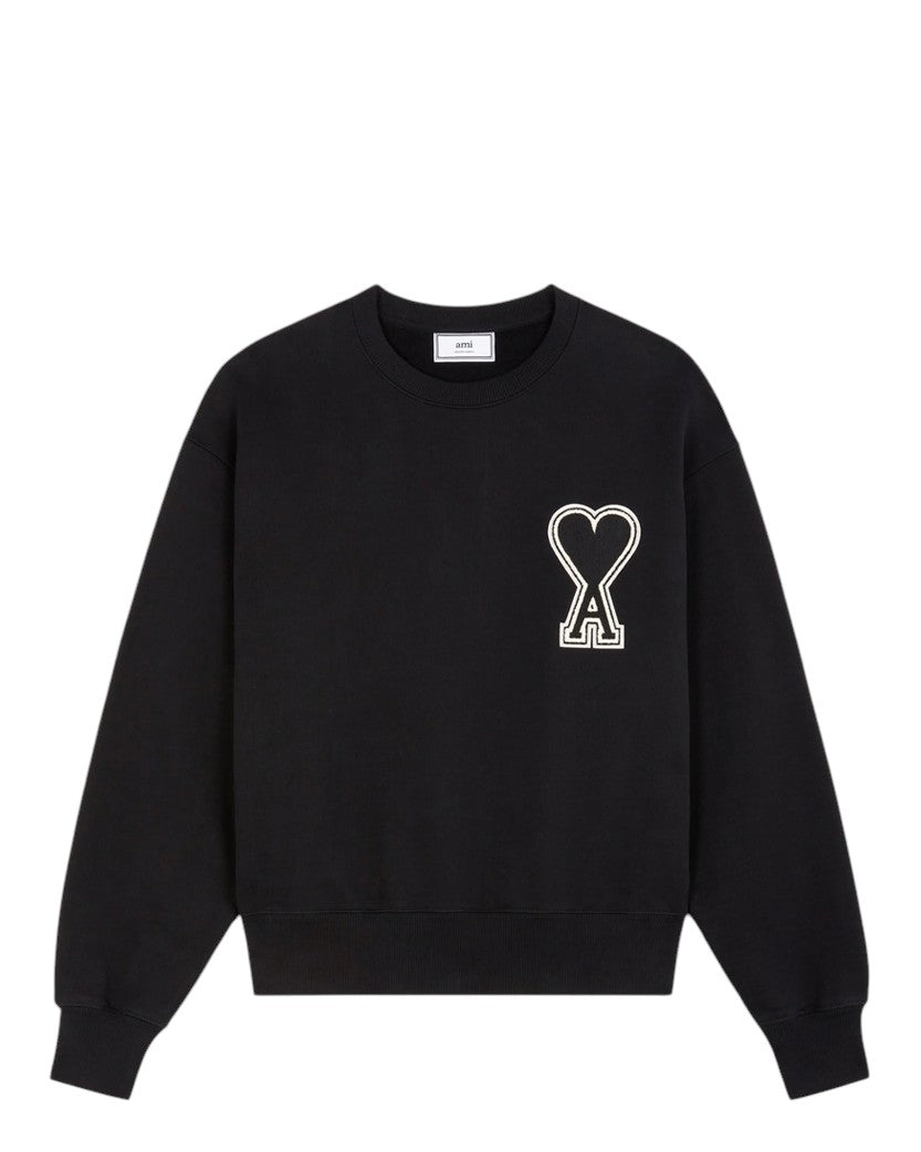AMI Paris oversize Ami de Coeur patch sweatshirt Black