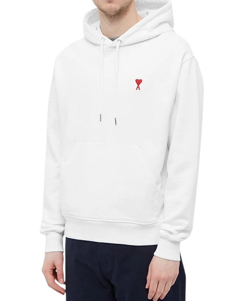AMI Paris Ami de Coeur Small Heart Logo Hoodie White